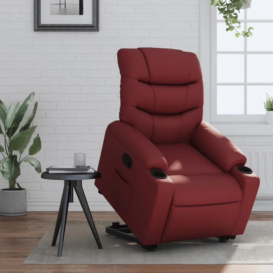 Fauteuil inclinable Rouge bordeaux Similicuir - 15