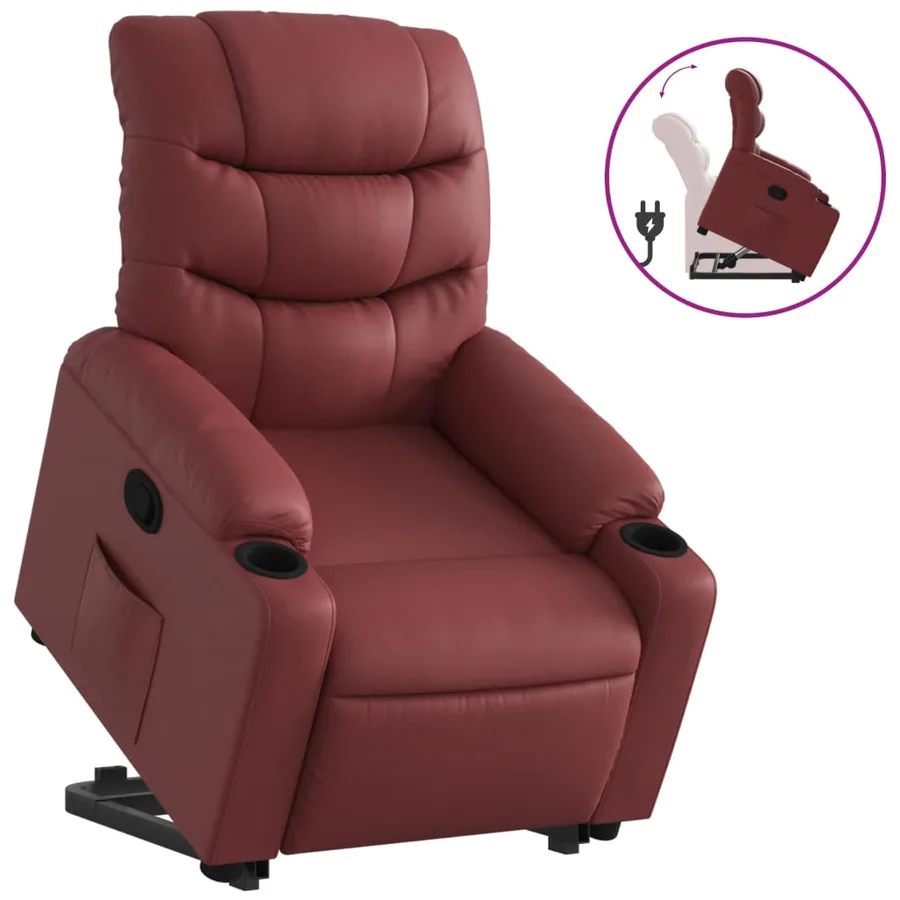 Fauteuil inclinable Rouge bordeaux Similicuir - 2