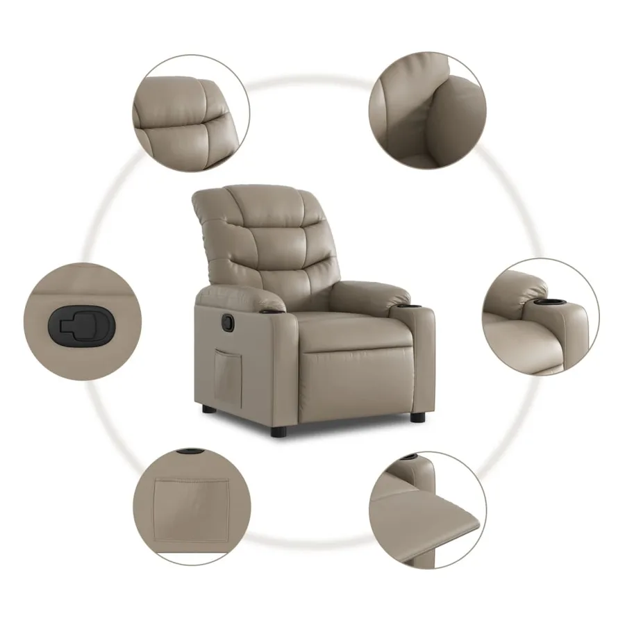 Fauteuil inclinable Cappuccino Similicuir - 5