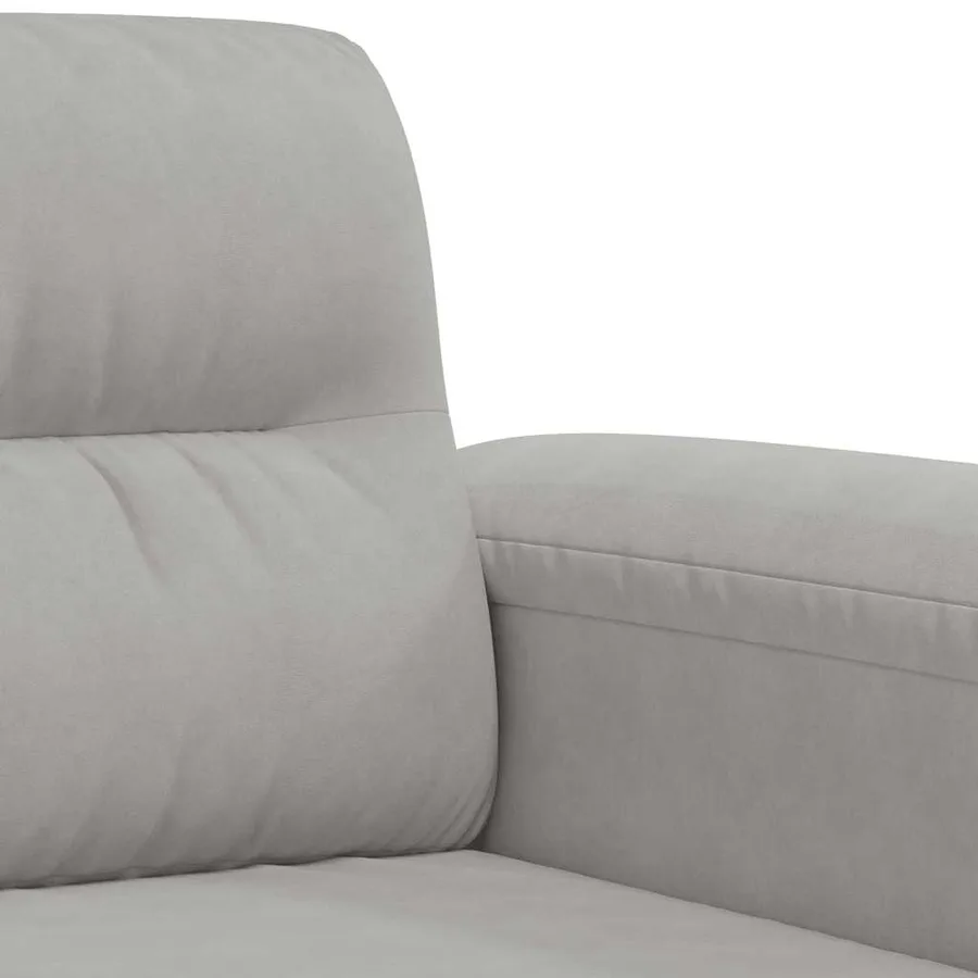 Canapé à 2 places Gris clair 140 cm Tissu microfibre - 7