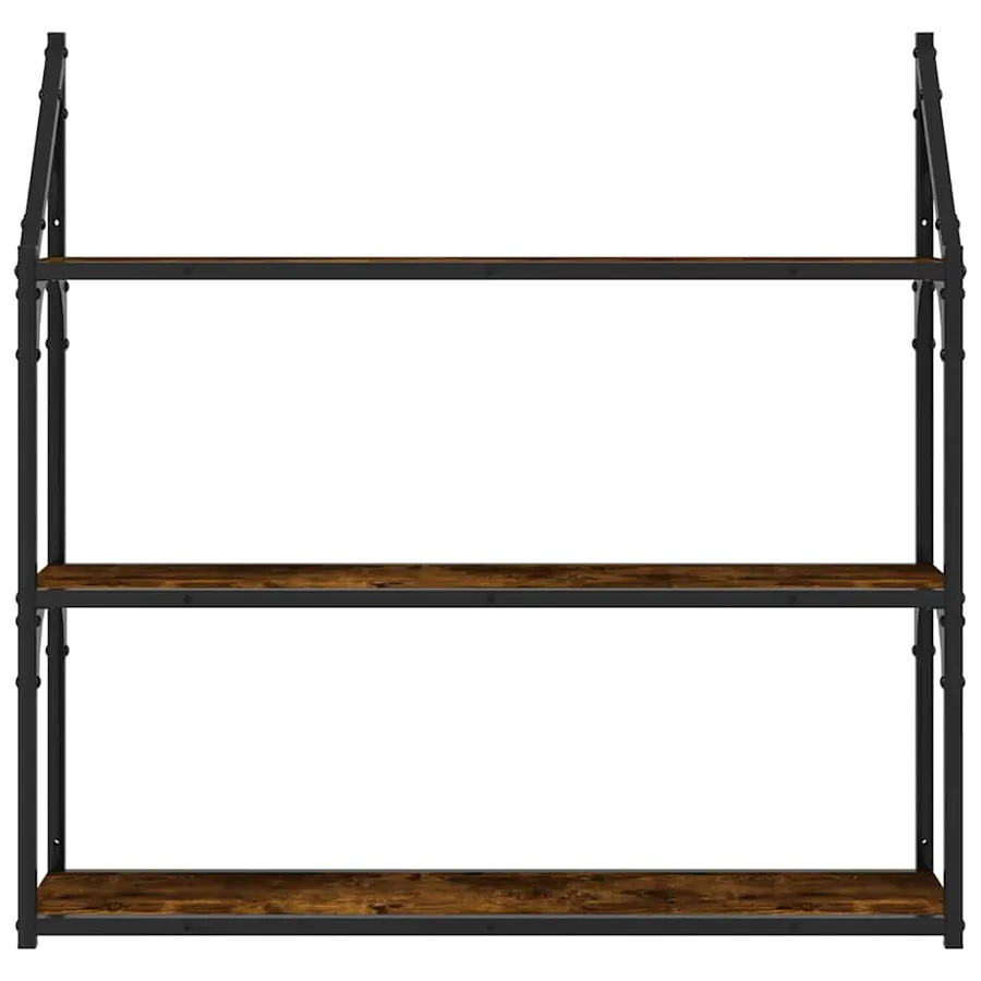 Étagère murale 3 niveaux chêne fumé 80x21x78,5 cm - 4