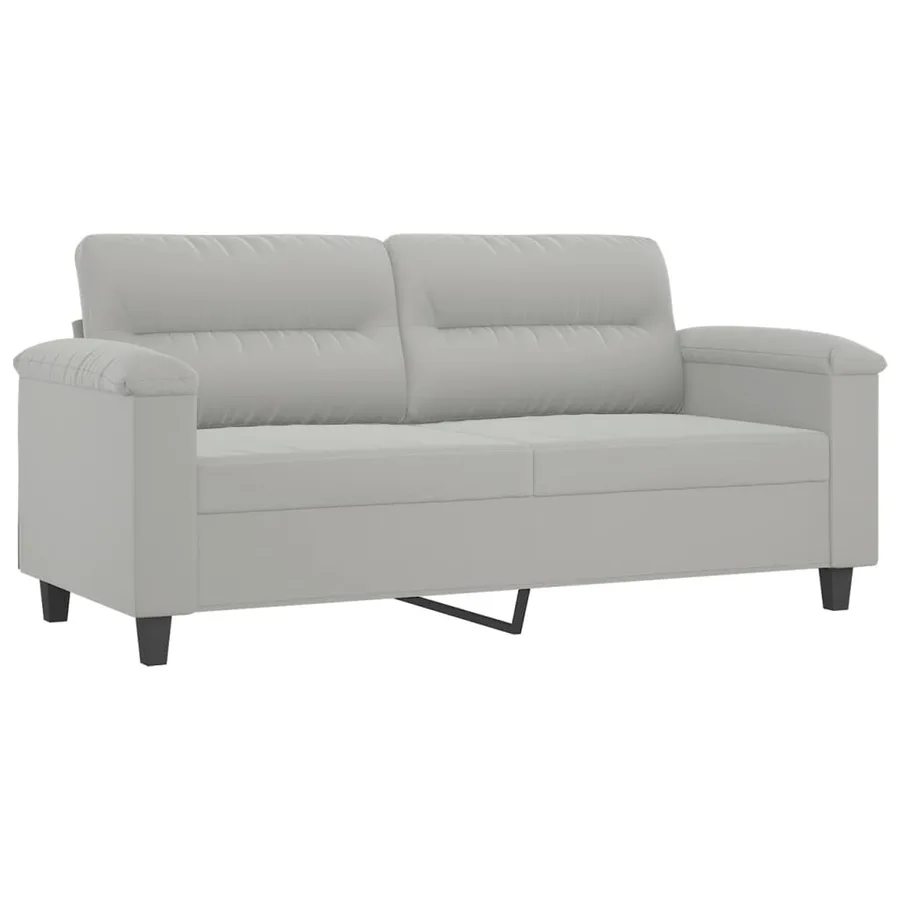 Canapé 2 places avec oreillers gris clair 140 cm - 4