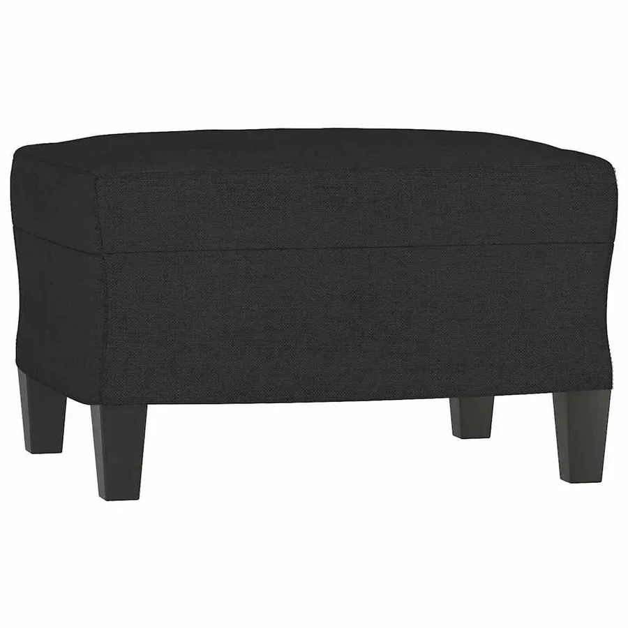 Canapé à 3 places avec repose-pieds Noir 180 cm Tissu - 5