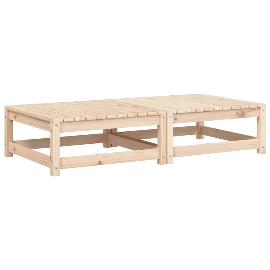 Repose-pieds de jardin avec coussins 2 pcs bois de pin massif - 4