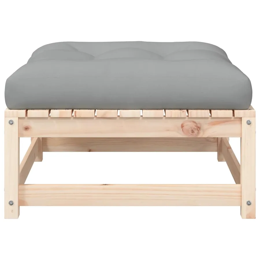 Repose-pieds de jardin avec coussins 2 pcs bois de pin massif - 7