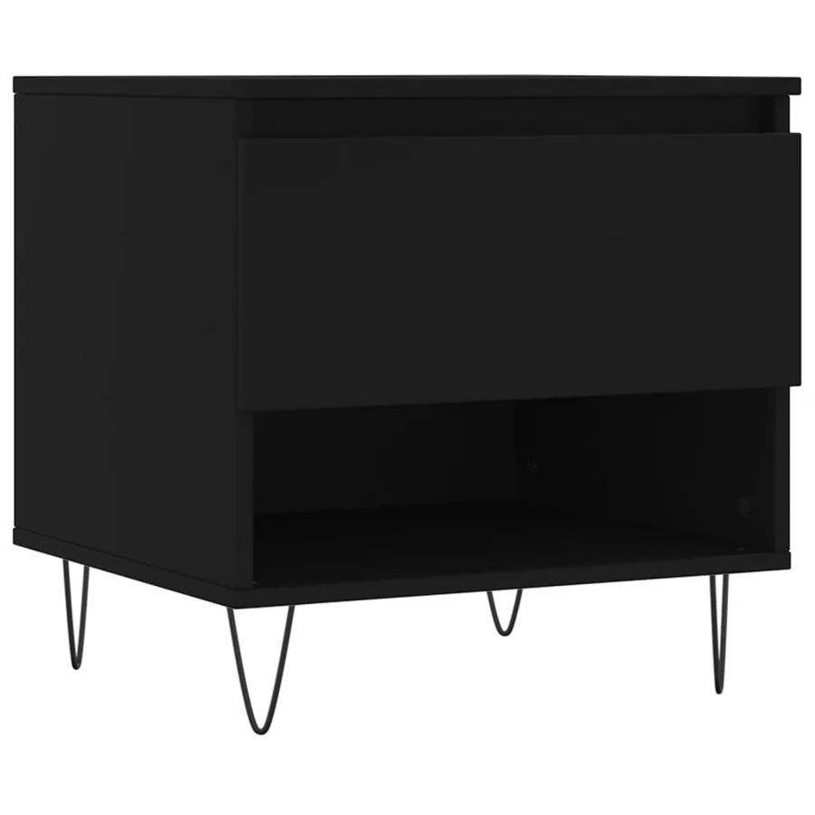 Table basse noir 50x46x50 cm bois d’ingénierie - 2