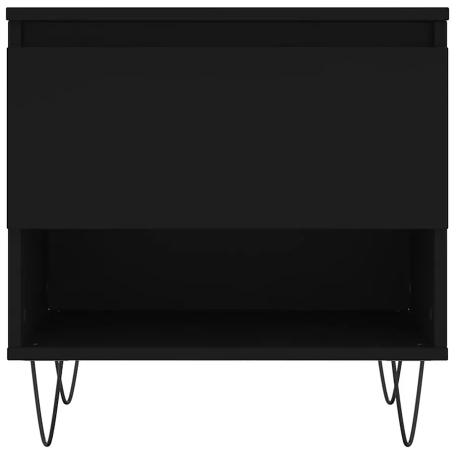 Table basse noir 50x46x50 cm bois d’ingénierie - 5