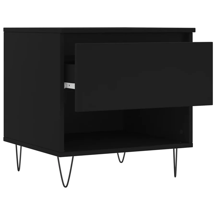 Table basse noir 50x46x50 cm bois d’ingénierie - 6