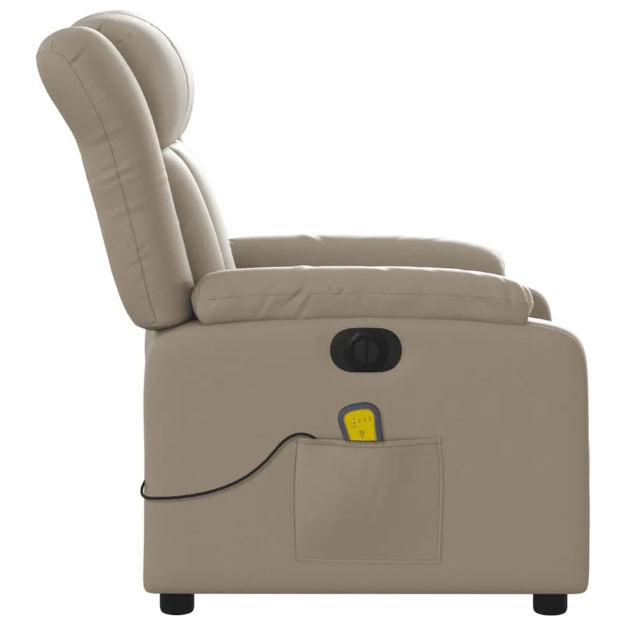Fauteuil de massage inclinable électrique cappuccino similicuir - 10
