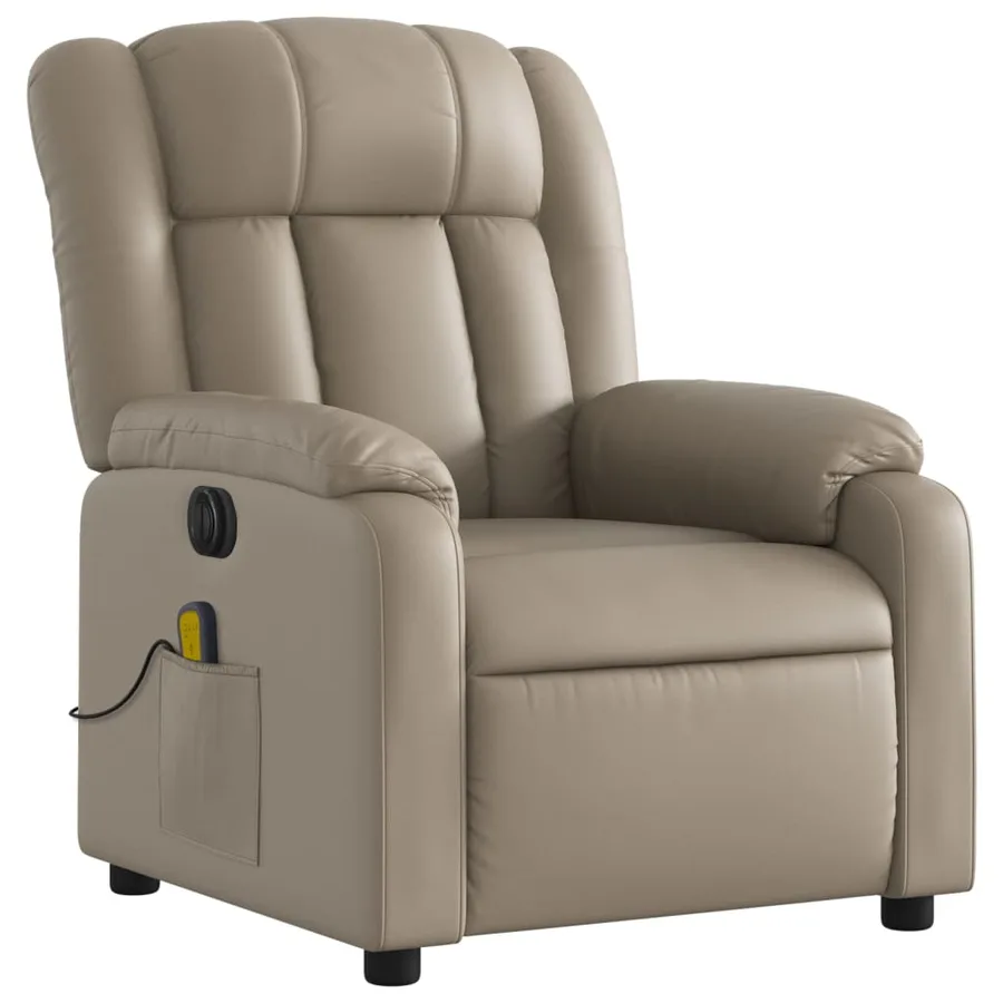 Fauteuil de massage inclinable électrique cappuccino similicuir - 4