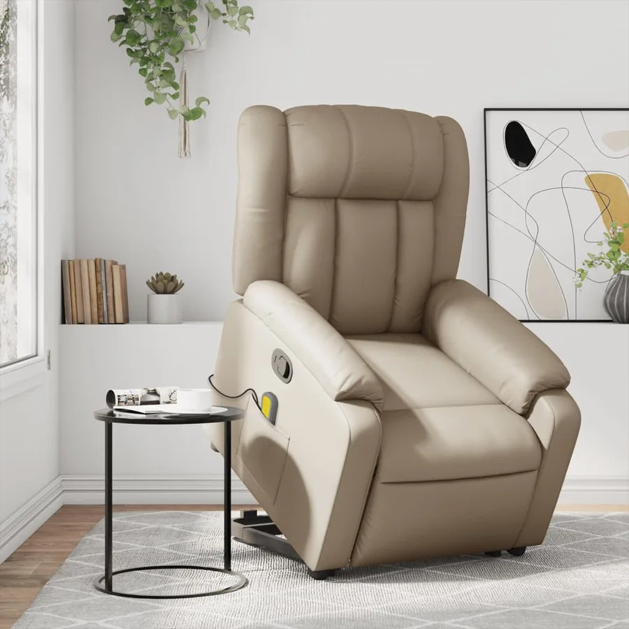 Fauteuil inclinable de massage Cappuccino Similicuir - 15