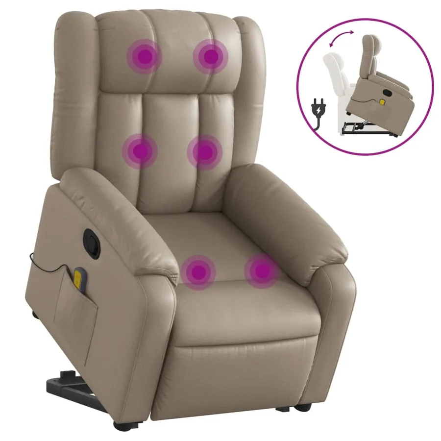 Fauteuil inclinable de massage Cappuccino Similicuir - 2