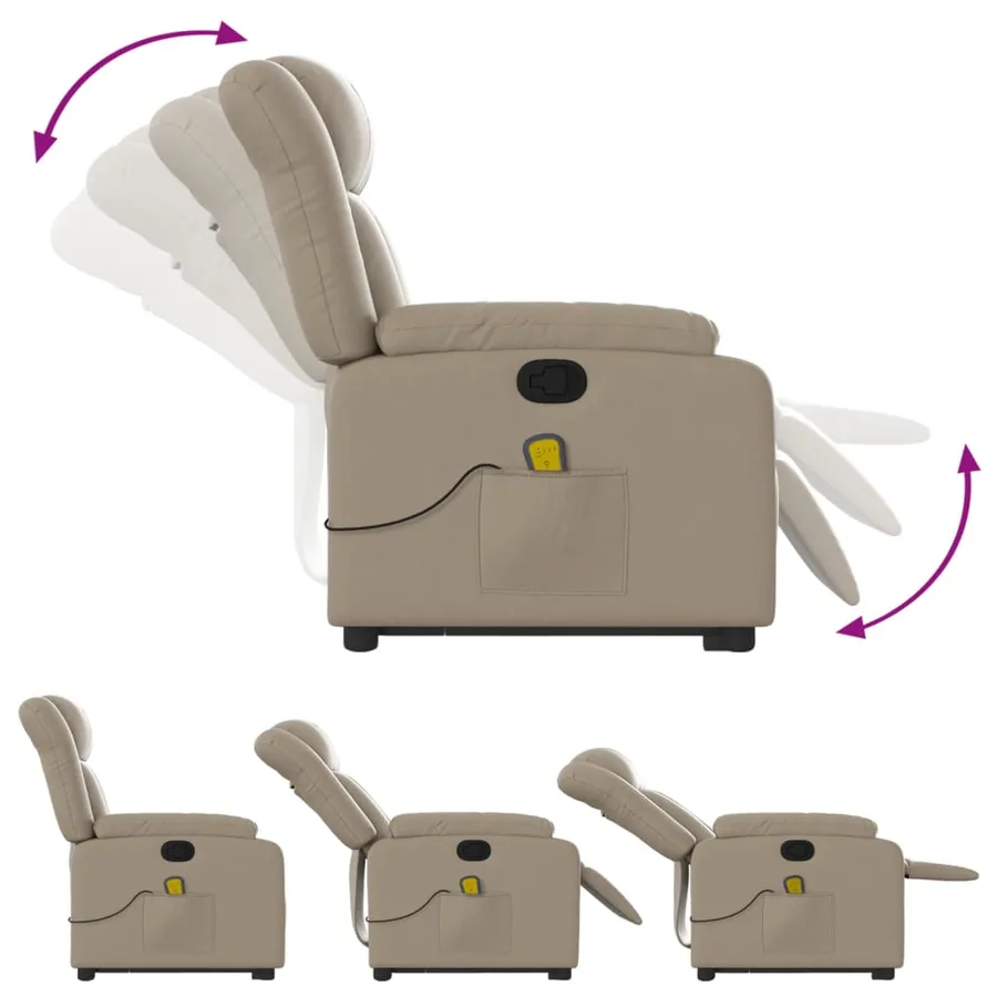 Fauteuil inclinable de massage Cappuccino Similicuir - 7
