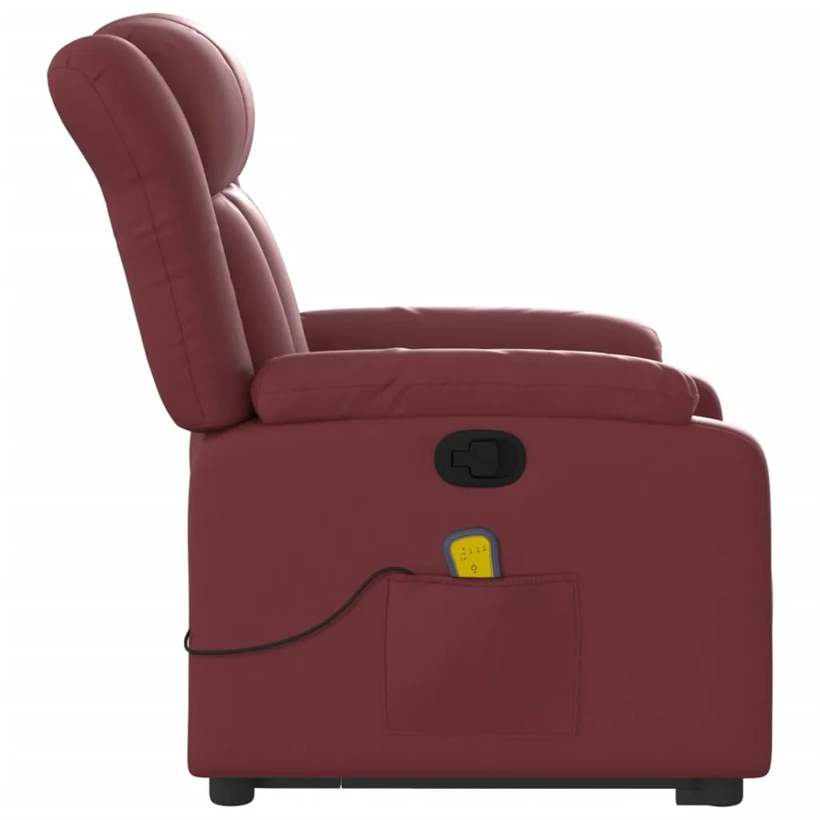 Fauteuil inclinable de massage Rouge bordeaux Similicuir - 10
