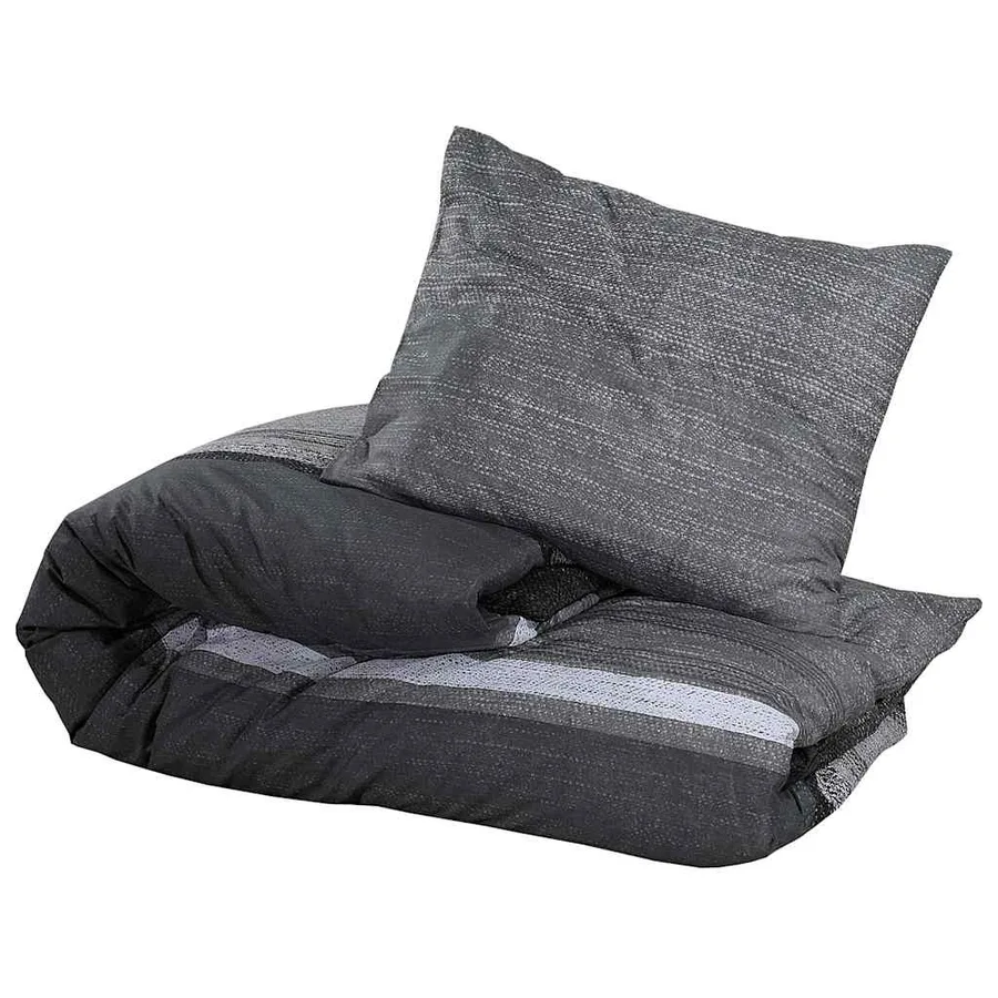 Ensemble de housse de couette gris foncé 200x200 cm Coton - 3