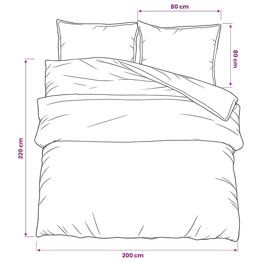 Ensemble de housse de couette Gris 200x220 cm Coton - 6