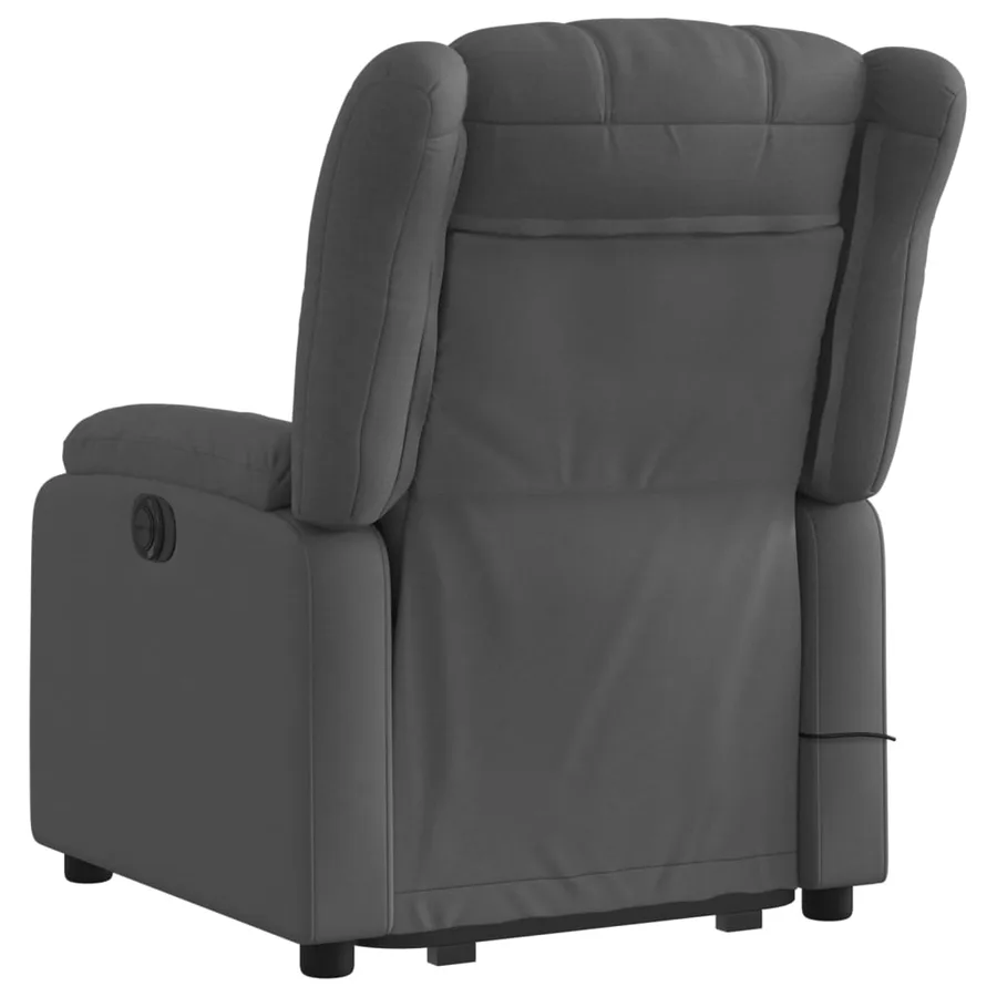 Fauteuil inclinable de massage électrique Gris foncé Tissu - 5