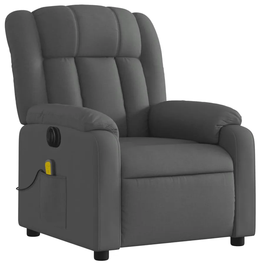 Fauteuil inclinable de massage électrique gris foncé tissu - 4