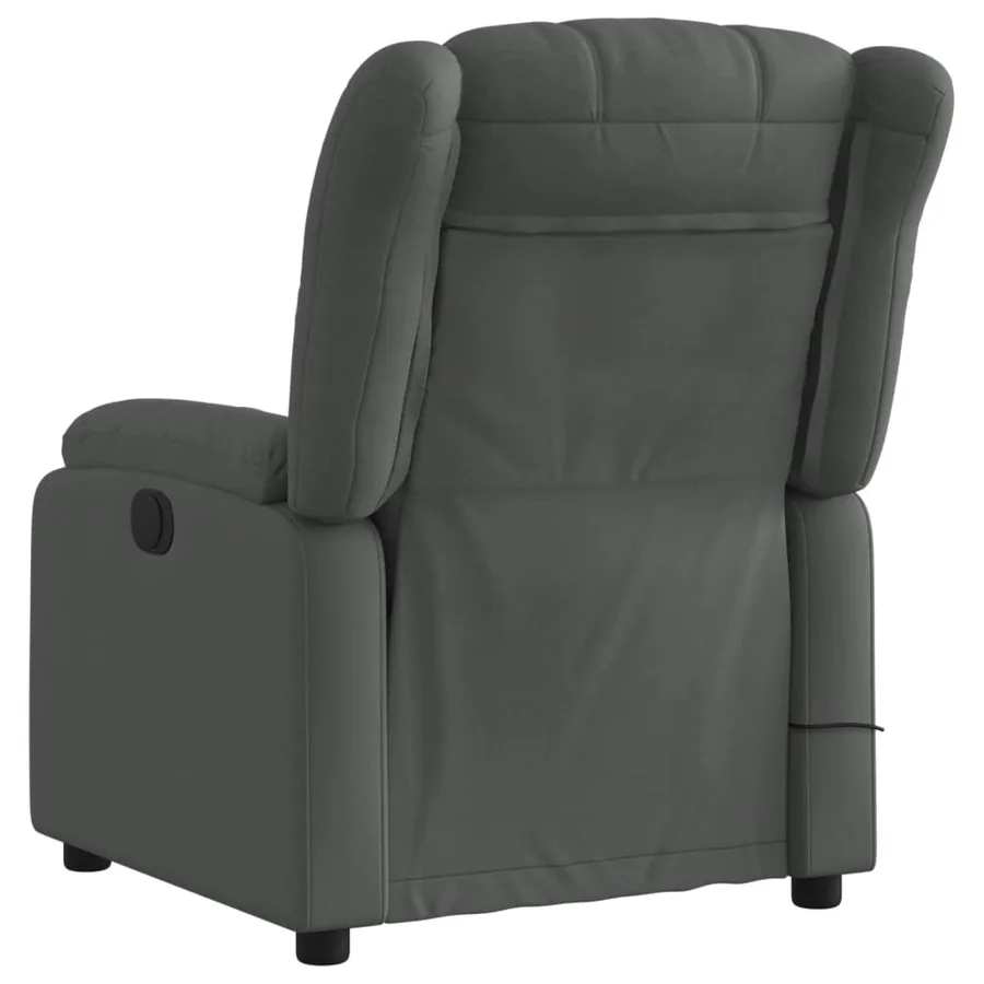 Fauteuil inclinable de massage électrique gris foncé tissu - 5