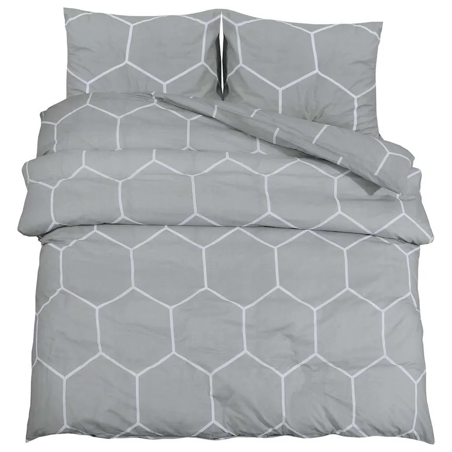 Ensemble de housse de couette Gris 260x220 cm Coton - 2