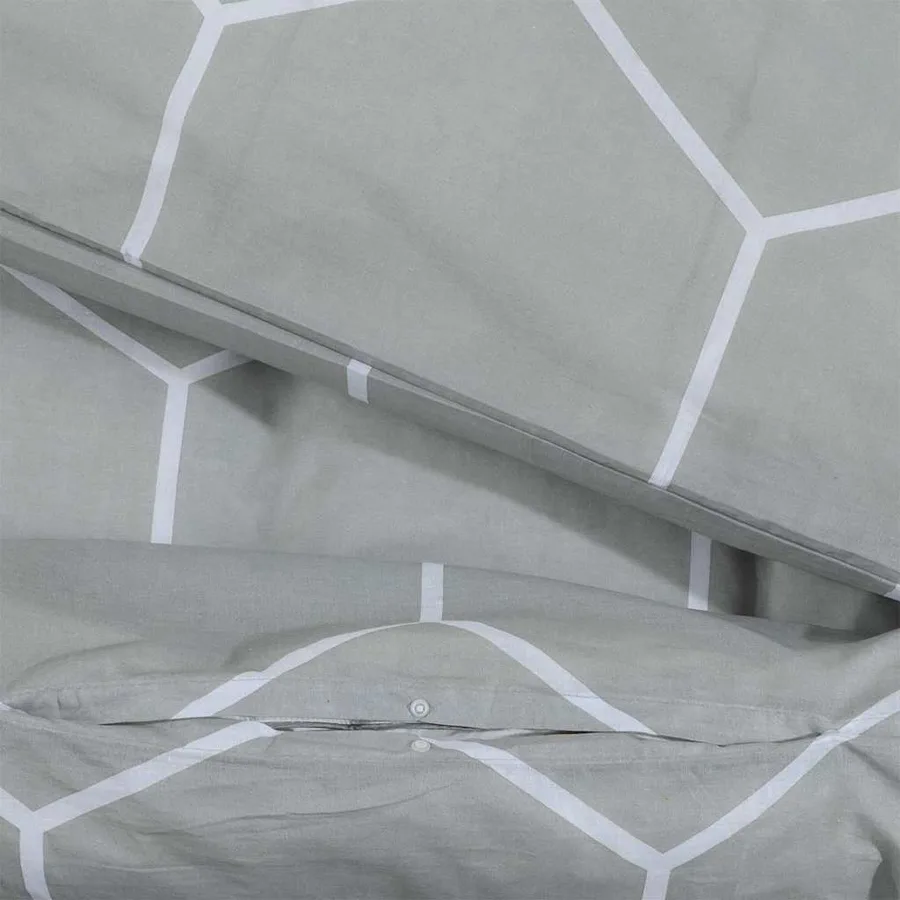 Ensemble de housse de couette Gris 260x220 cm Coton - 4