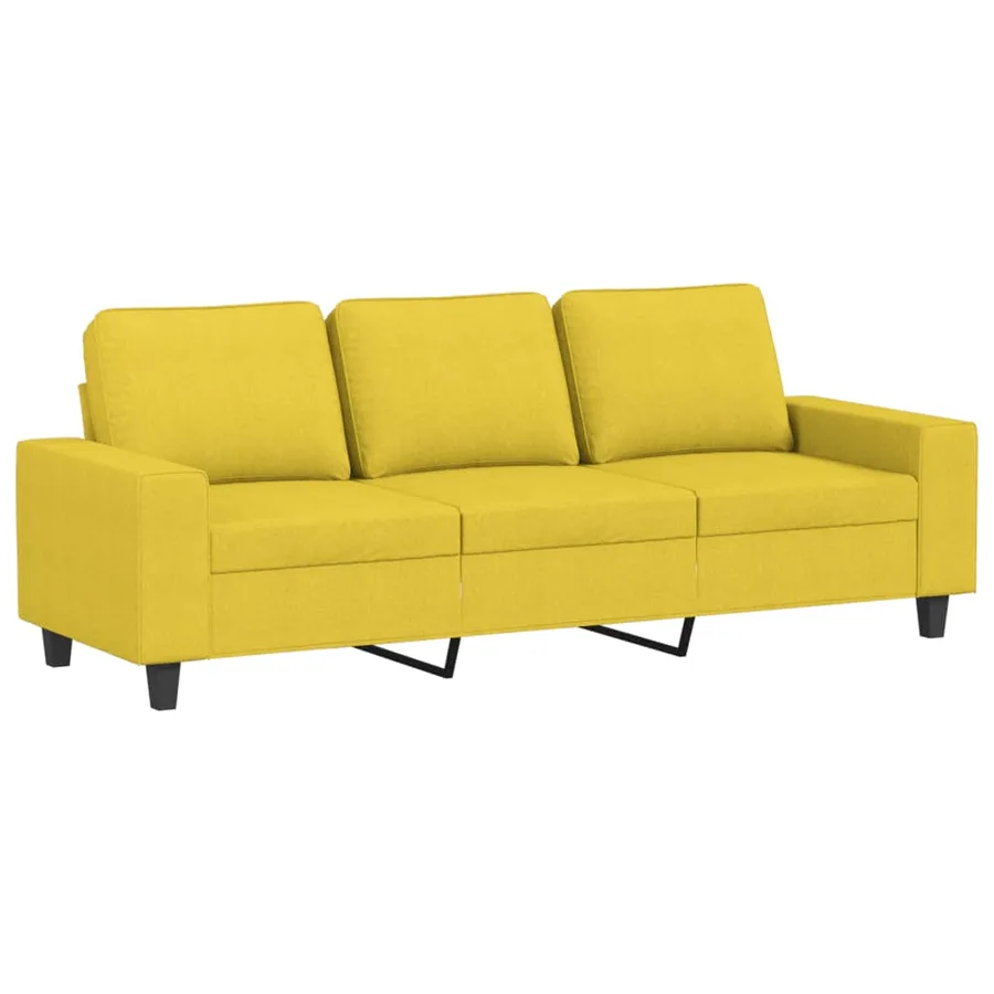 Ensemble de canapés 3 pcs jaune clair tissu - 5
