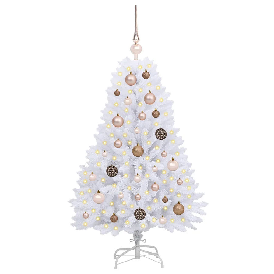 Sapin de Noël artificiel Blanc 68 x 68 x 120 cm PVC et métal - 3