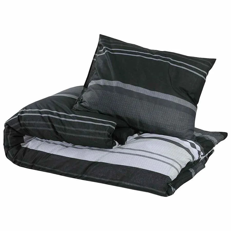 Ensemble de housse de couette noir et blanc 200x200 cm Coton - 3