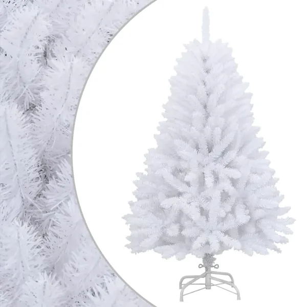 Sapin de Noël artificiel à charnières avec support blanc 120 cm