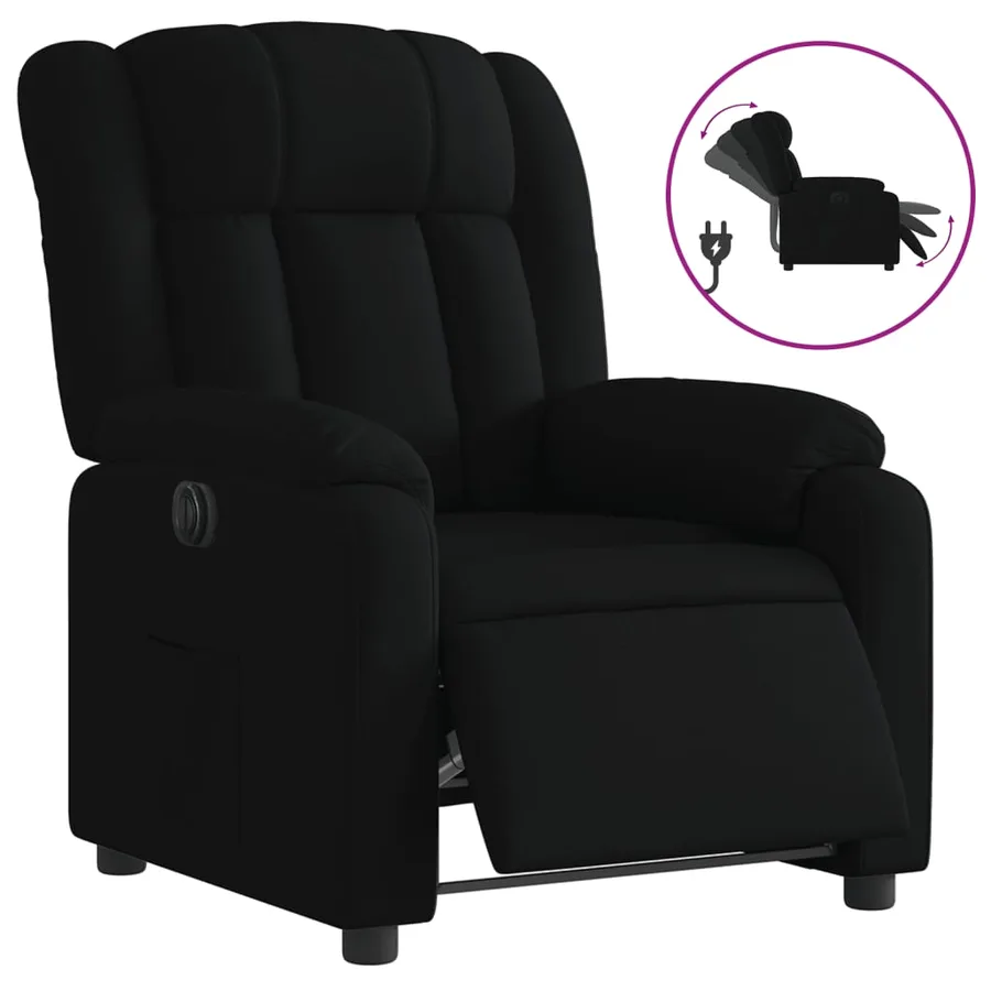 Fauteuil inclinable électrique Noir Tissu - 2