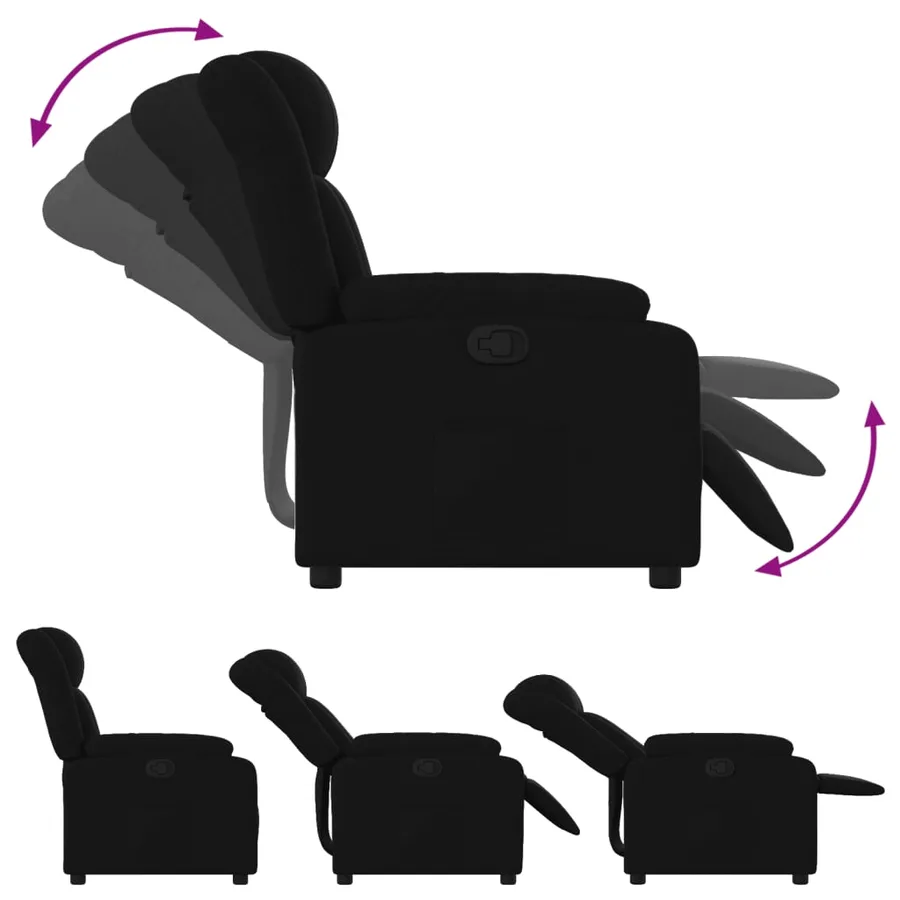 Fauteuil inclinable Noir Tissu - 4