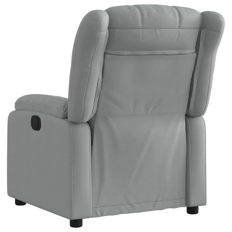 Fauteuil inclinable en tissu gris clair - 3