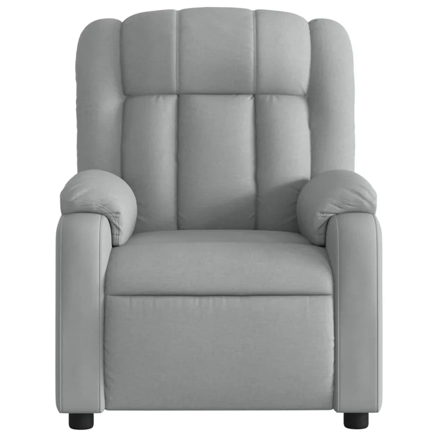 Fauteuil inclinable en tissu gris clair - 6