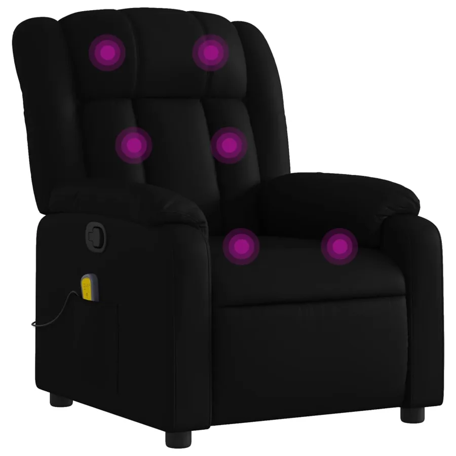 Fauteuil de massage inclinable noir similicuir - 2