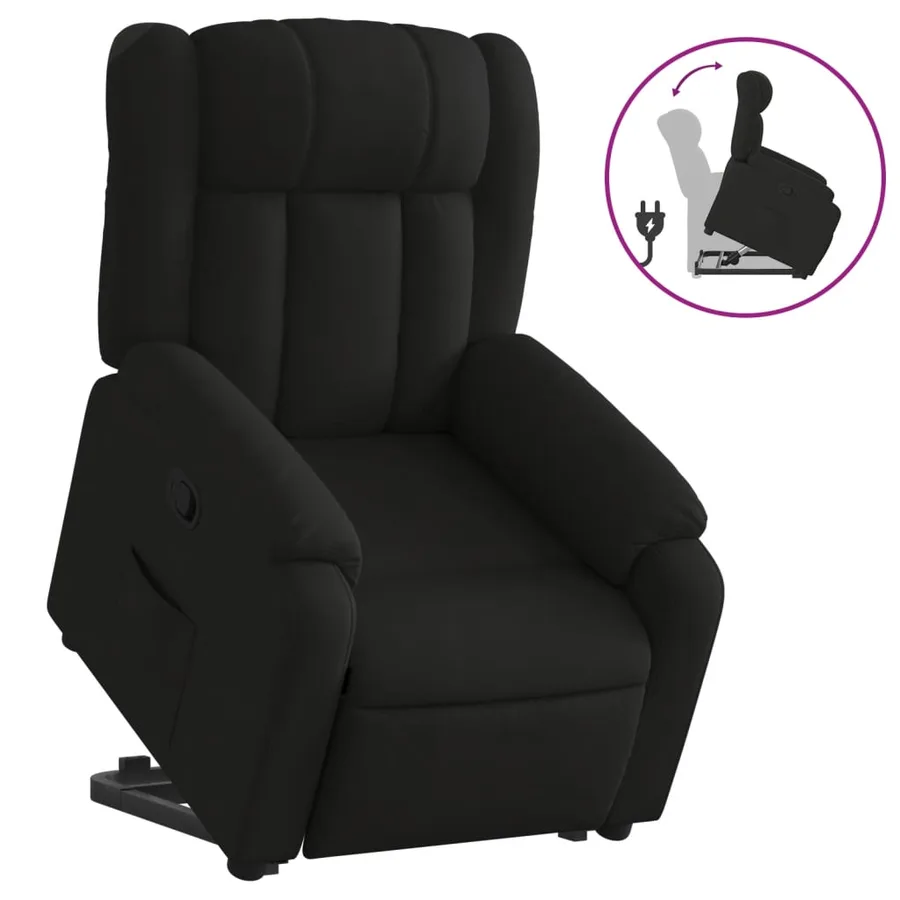 Fauteuil inclinable noir tissu - 2