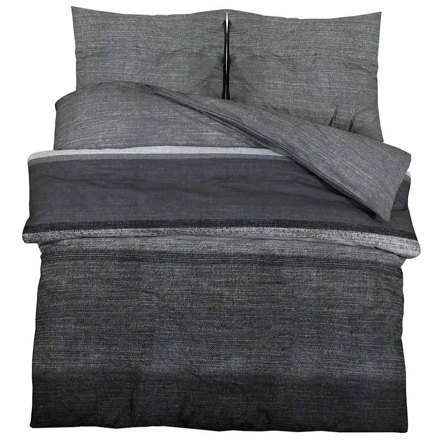 Ensemble de housse de couette gris foncé 220x240 cm Coton - 2