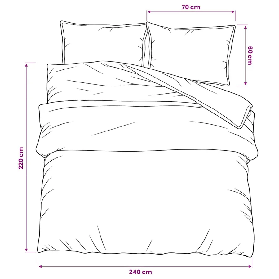 Ensemble de housse de couette Noir 240x220 cm Coton - 6