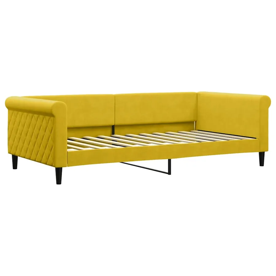 Lit de repos sans matelas jaune 100x200 cm velours - 2