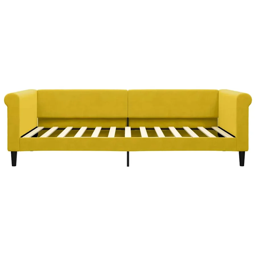 Lit de repos sans matelas jaune 100x200 cm velours - 3
