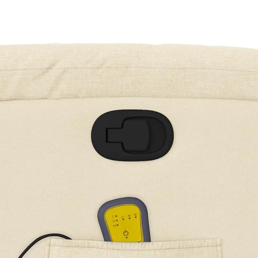 Fauteuil de massage inclinable Crème Tissu - 11