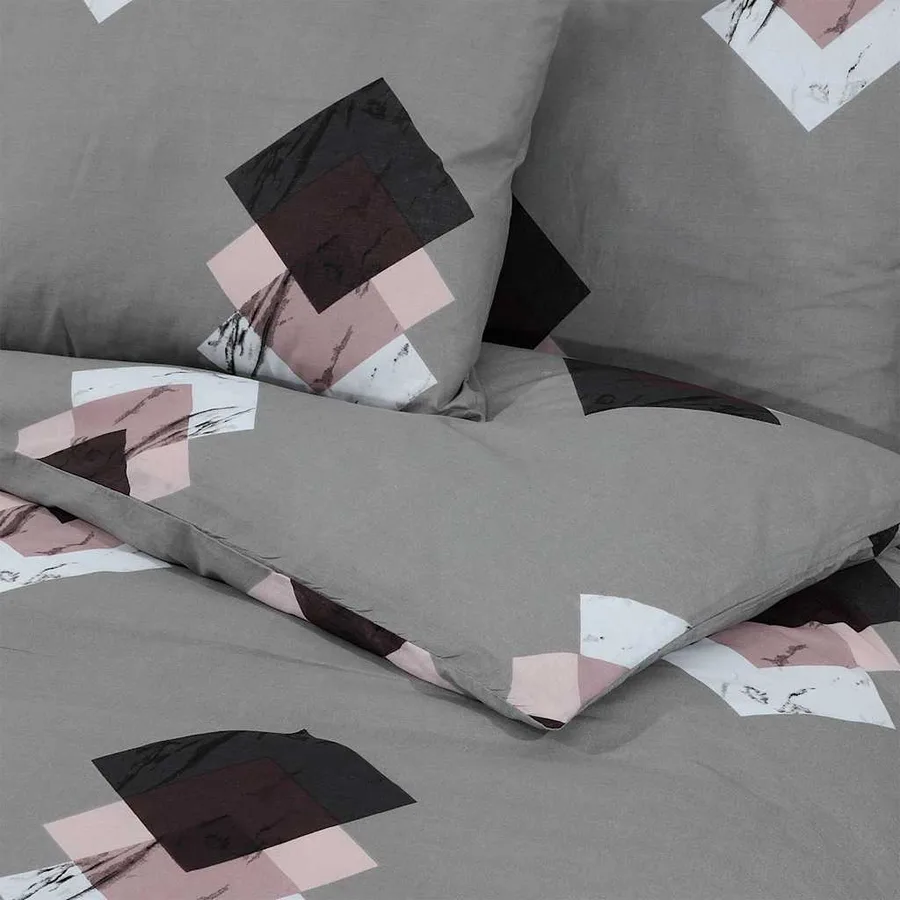 Ensemble de housse de couette Gris 260x240 cm Coton - 5