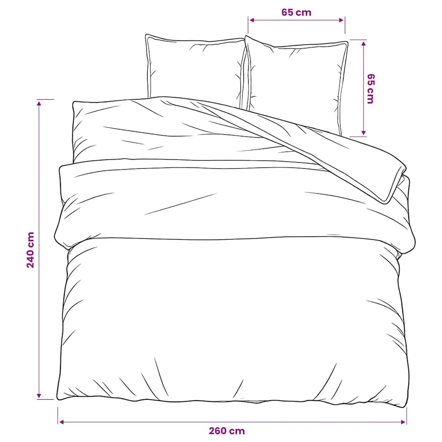 Ensemble de housse de couette Gris 260x240 cm Coton - 6