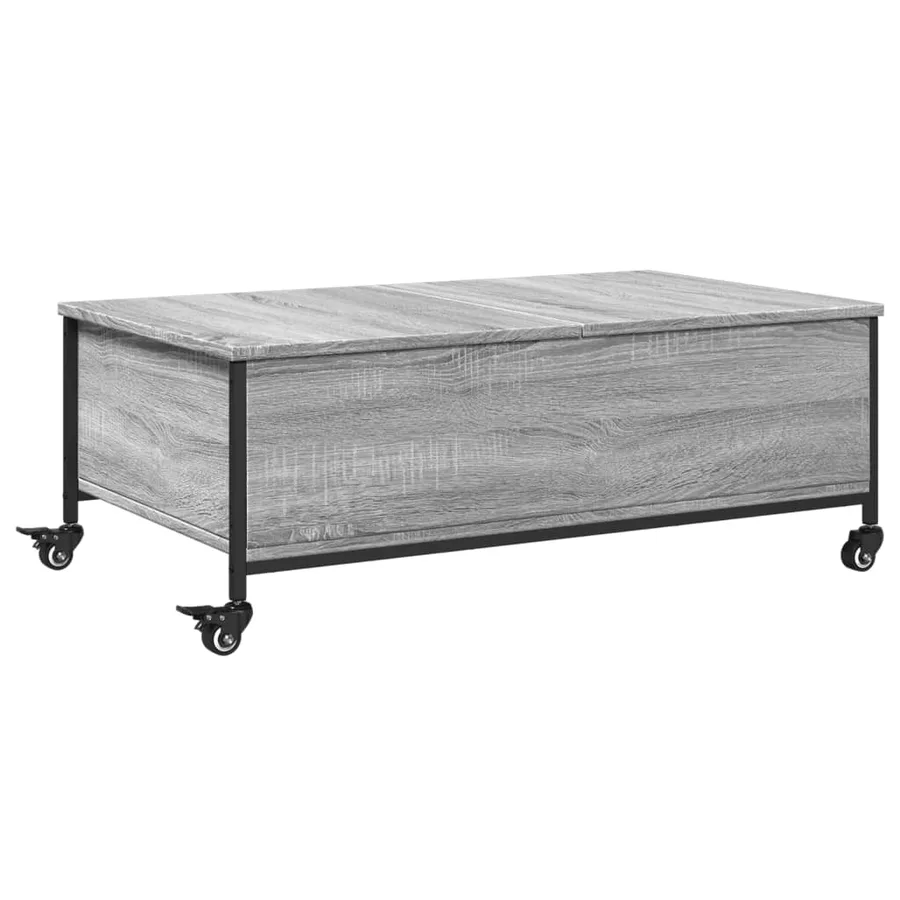 Table basse avec roulettes sonoma gris bois d'ingénierie - 2