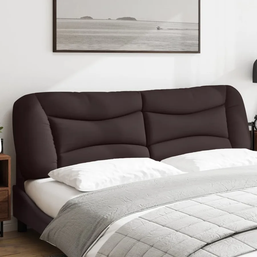 Coussin de tête de lit Hvar marron foncé 180 cm tissu - 3