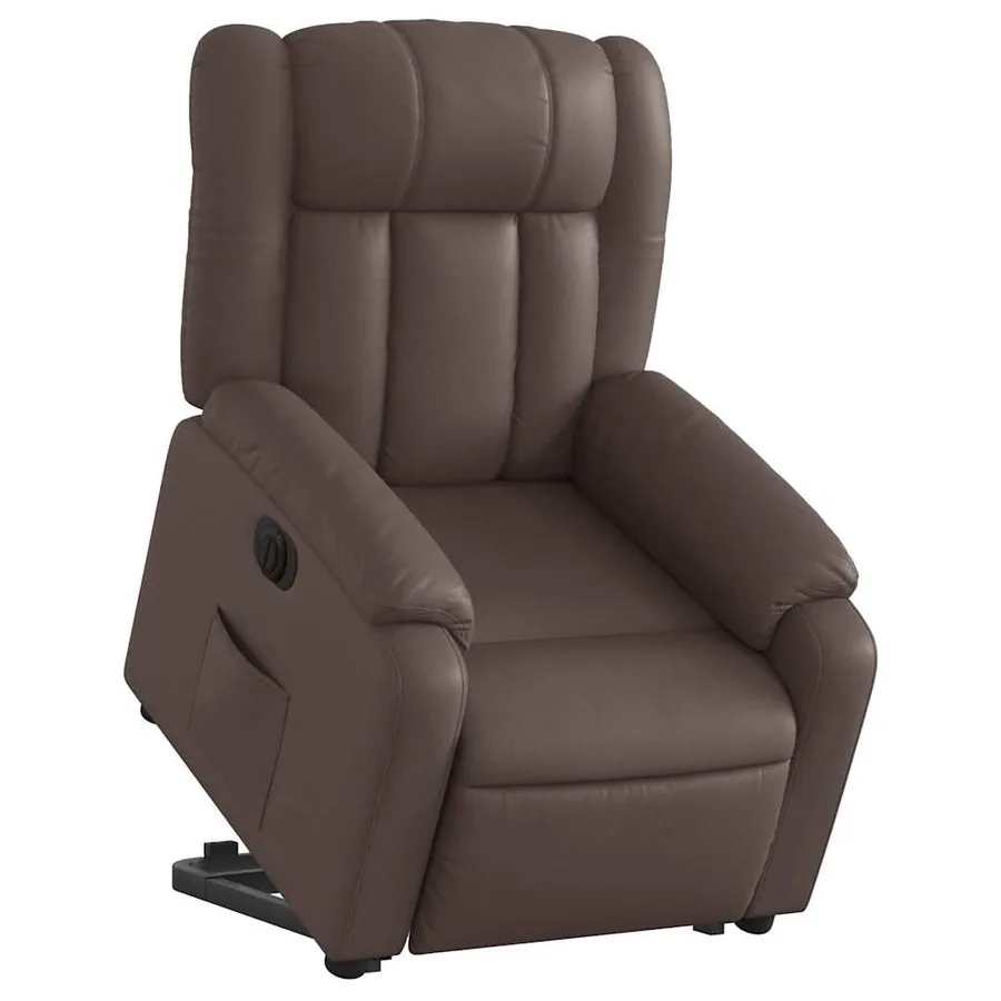 Fauteuil inclinable électrique marron similicuir - 3
