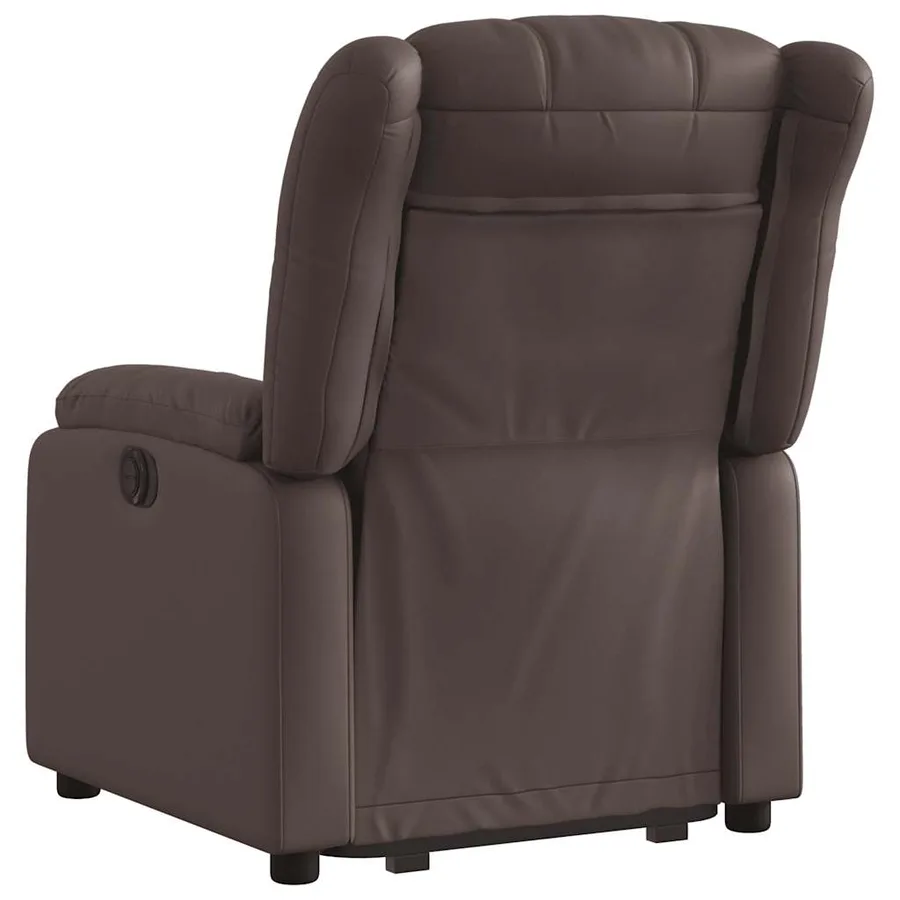Fauteuil inclinable électrique marron similicuir - 5