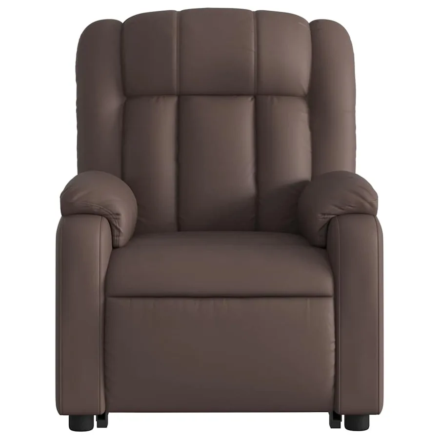 Fauteuil inclinable électrique marron similicuir - 9