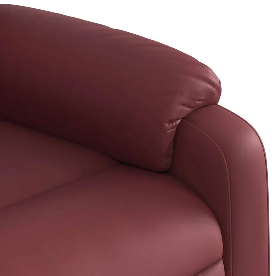 Fauteuil inclinable électrique rouge bordeaux similicuir - 12
