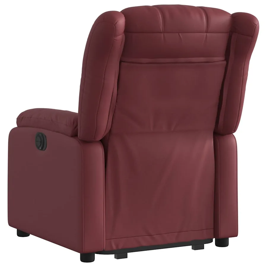 Fauteuil inclinable électrique rouge bordeaux similicuir - 5
