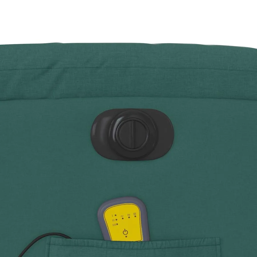 Fauteuil inclinable de massage électrique Vert foncé Tissu - 13